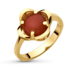 Pierścionek złoty z koralem