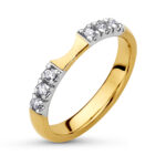 Pierścionek złoty ring z cyrkoniami RR2