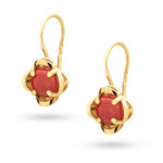 Kolczyki złote z koralem