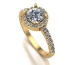 Pierścionek złoty z diamentami laboratoryjnymi - obrazek 2