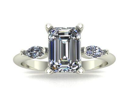 Pierścionek zaręczynowy z diamentem laboratoryjnym - białe złoto pr. 585, 0,70 ct