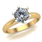 Pierścionek złoty z diamentem laboratoryjnym