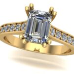 Pierścionek złoty z diamentami laboratoryjnymi