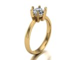 Pierścionek złoty z diamentem laboratoryjnym - obrazek 3
