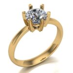 Pierścionek złoty z diamentem laboratoryjnym