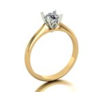 Pierścionek złoty z diamentem laboratoryjnym