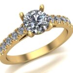 Pierścionek złoty z diamentami laboratoryjnymi