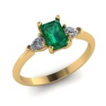 Pierścionek złoty szmaragd laboratoryjny