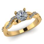 Pierścionek złoty z diamentami laboratoryjnymi