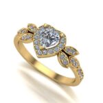 Pierścionek złoty z diamentami laboratoryjnymi