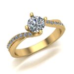 Pierścionek złoty z diamentami laboratoryjnymi