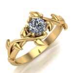 Pierścionek złoty z diamentem laboratoryjnym