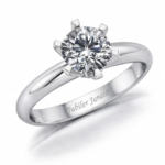 Pierścionek z platyny z diamentem 1,0ct