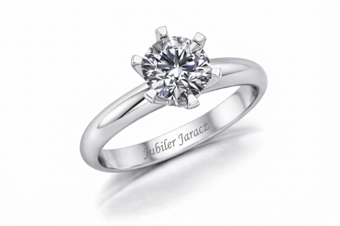 Pierścionek z platyny z diamentem 1,0ct - obrazek 2