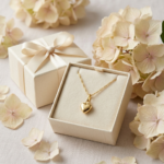 Złoty komplet – zawieszka serduszko z łańcuszkiem