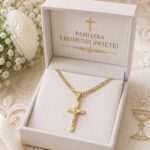 Złoty komplet – krzyżyk z Panem Jezusem z łańcuszkiem