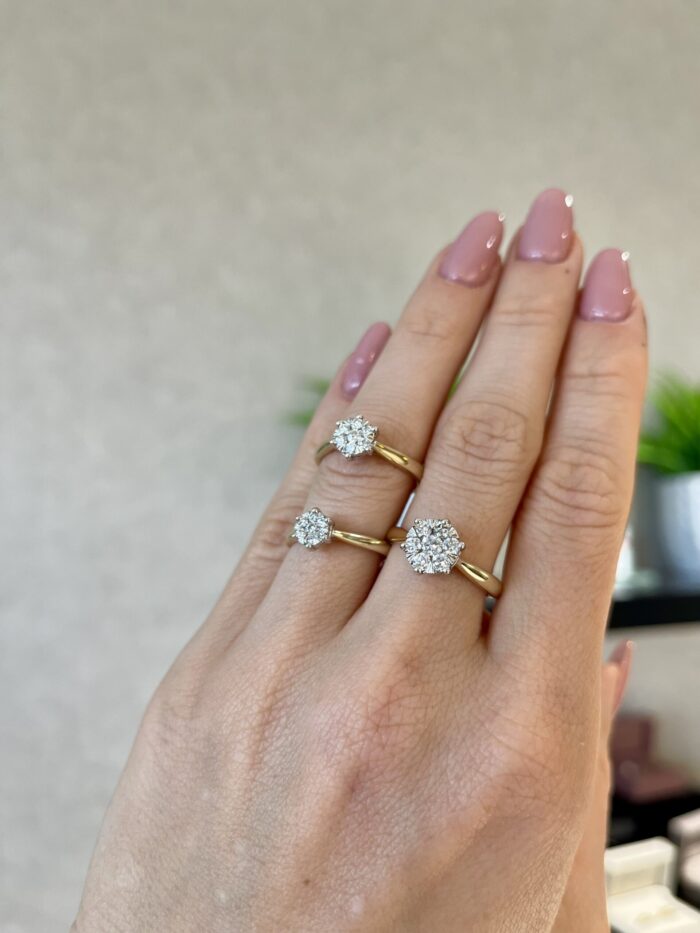 Pierścionek zaręczynowy z diamentem naturalnym - żółte złoto pr. 585, 0,18 - 0,60 ct - zdjęcie 4