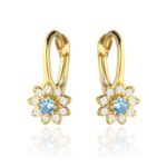 Kolczyki złote dziecięce kwiatuszki komunia święta