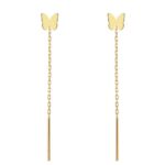 Kolczyki złote przewlekane motylki komunia święta