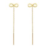 Kolczyki złote przewlekane nieskończoność komunia święta