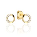 Kolczyki złote ringi z cyrkoniami