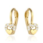 Kolczyki złote dziecięce serduszka komunia święta