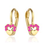 Kolczyki złote dziecięce serduszka komunia święta