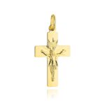 Zawieszka krzyżyk złoty z Jezusem komunia święta