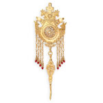 Srebrna spinka góralska parzenica - pozłacana