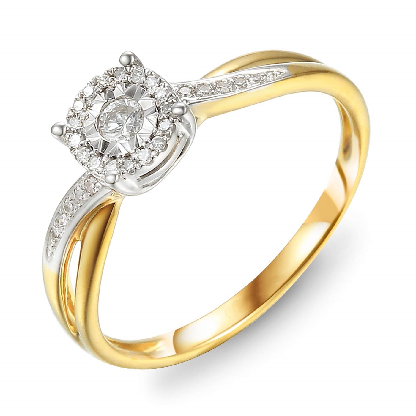 Main_55230R010-S Pierścionek złoty z diamentami - obrazek 1