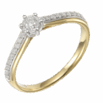 Pierścionek złoty z diamentami