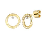 Kolczyki złote ringi i diamentami