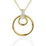 Naszyjnik złoty koło z diamentami