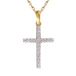 Zawieszka złoty krzyżyk z diamentami