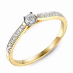 Pierścionek złoty z diamentami