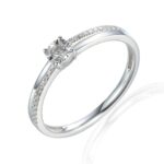 Pierścionek białe złoto z diamentami