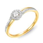 Pierścionek złoty z diamentami