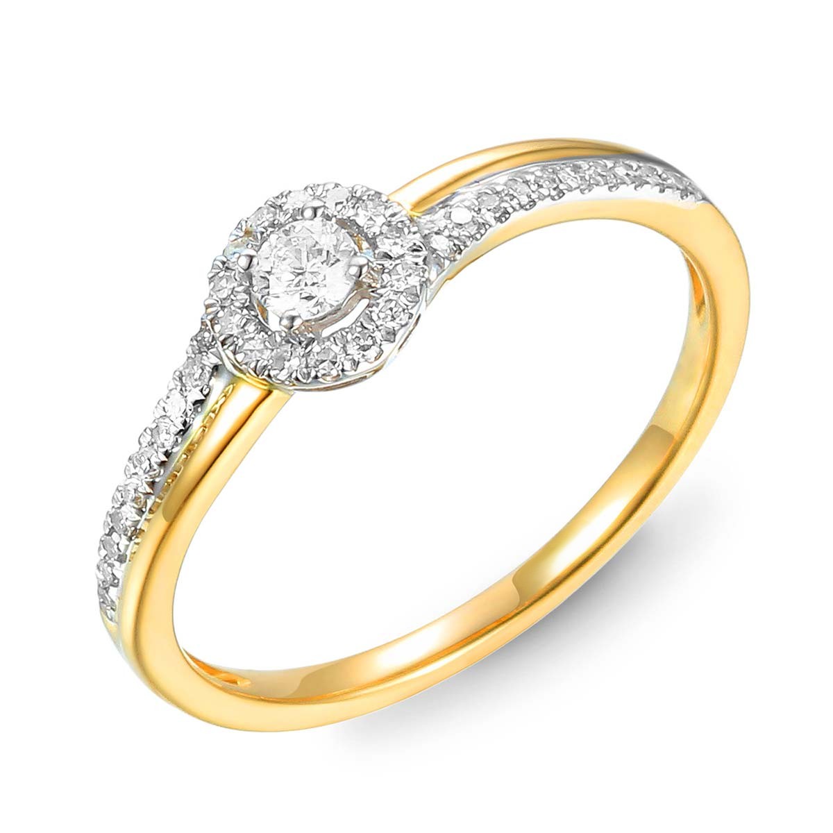 Main_ADIAMO-46940RYW-1 Pierścionek złoty z diamentami - obrazek 1