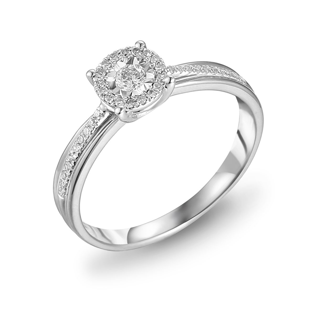 Main_ADIAMO 55159RW Pierścionek białe złoto z diamentami - obrazek 1