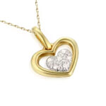 Zawieszka złota serduszko z diamentami