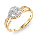 Pierścionek złoty z diamentami