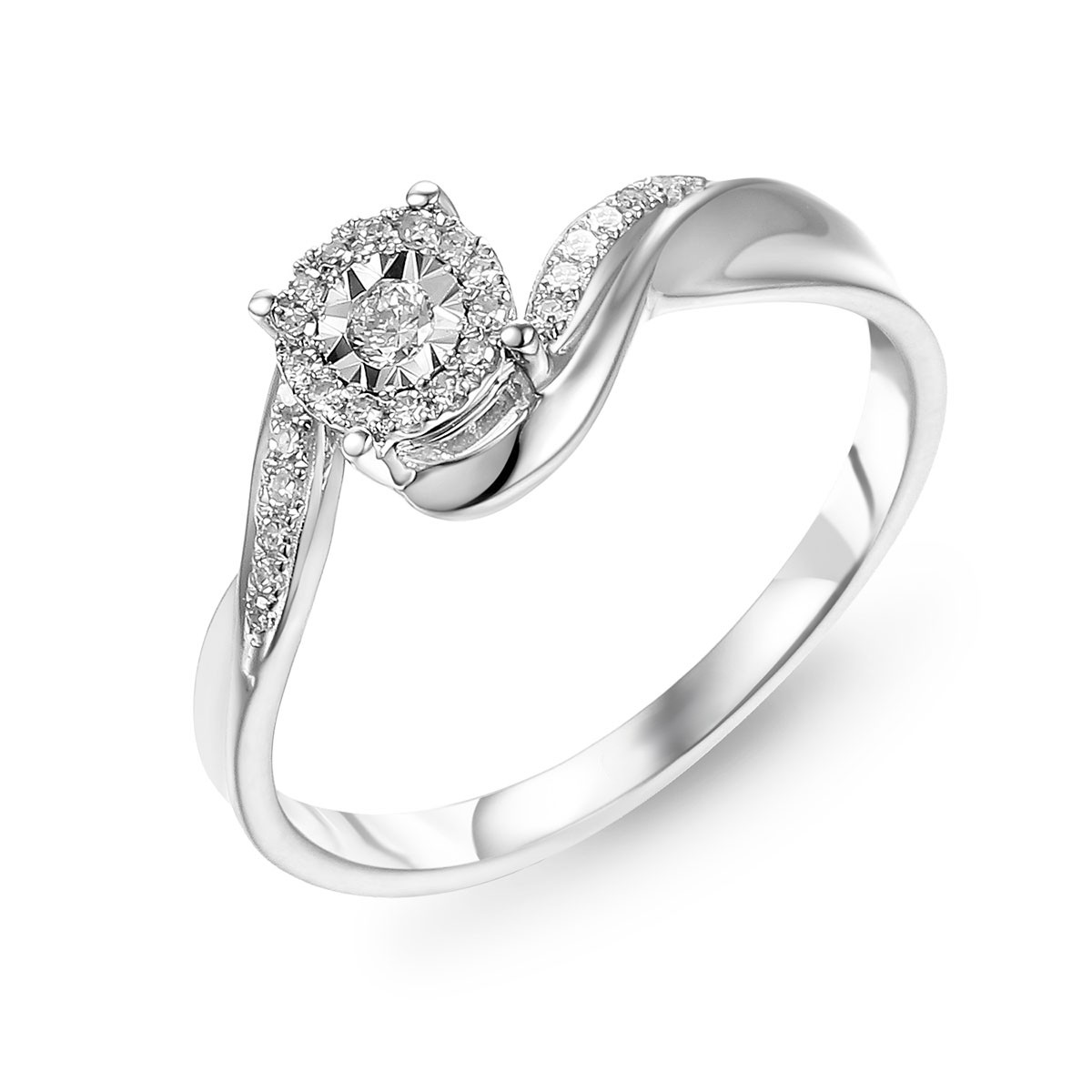 Main_ADIAMO-59042RW Pierścionek białe złoto z diamentami - obrazek 1