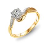 Pierścionek złoty z diamentami