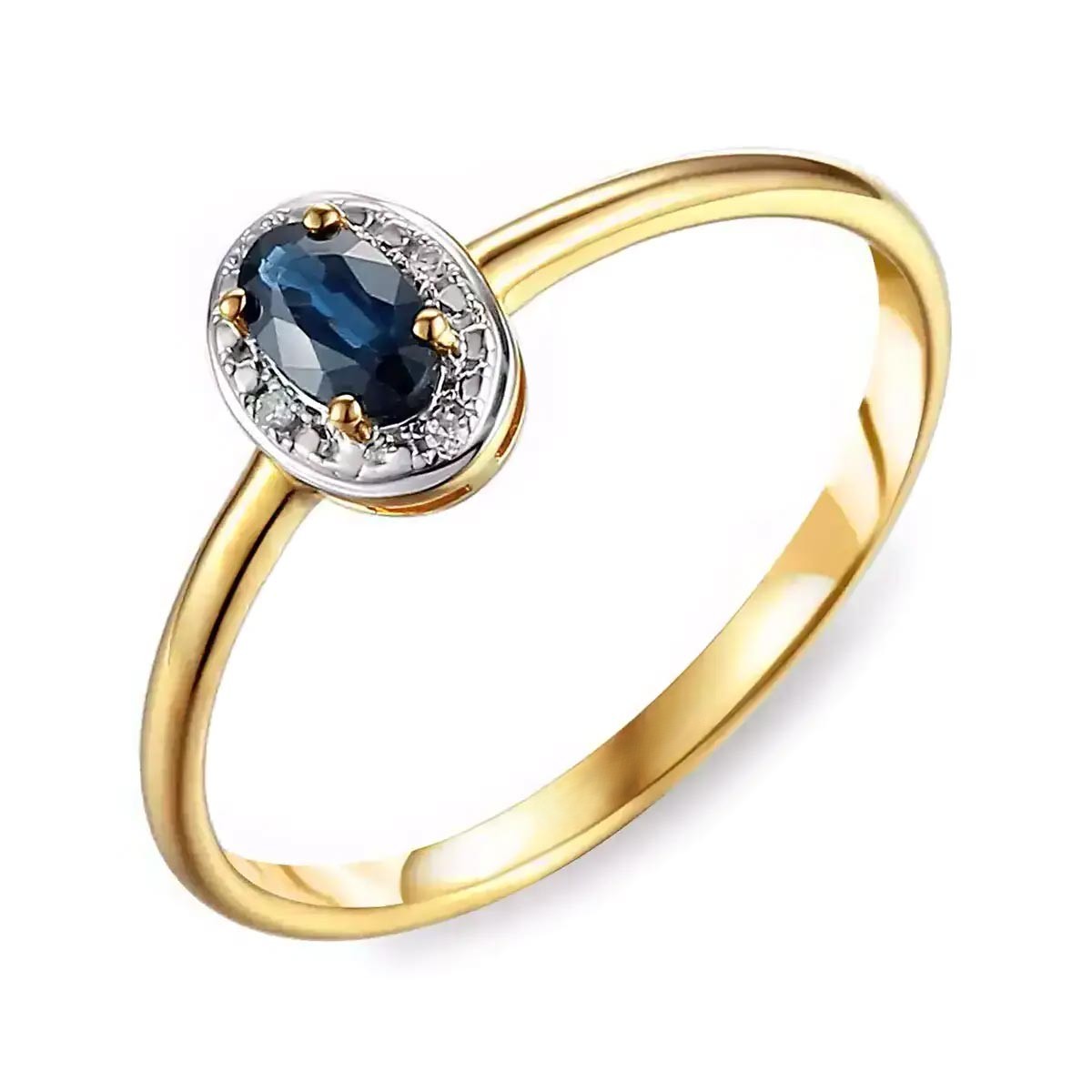 Main_ADIAMO-60389RSD1AJJ-Y_SA Pierścionek złoty z szafirem i diamentami - obrazek 1