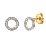 Kolczyki złote kółka z diamentami