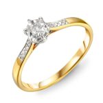 Pierścionek złoty z diamentami