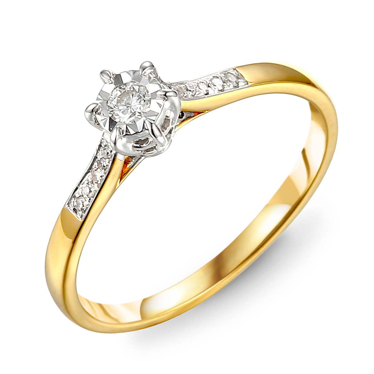 Main_ADIAMO-63572RYW (1) Pierścionek złoty z diamentami - obrazek 1