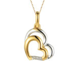 Zawieszka złota serca z diamentami