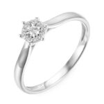 Pierścionek białe złoto z diamentami