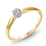 Pierścionek złoty z diamentem